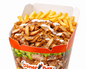 Dönerbox mit Fleisch und Pommes