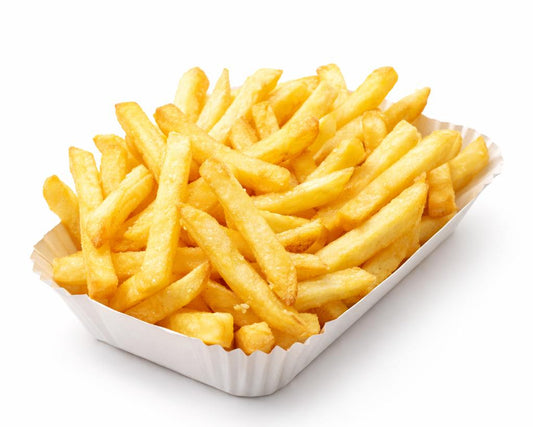 Pommes mit Majo und Ketchup